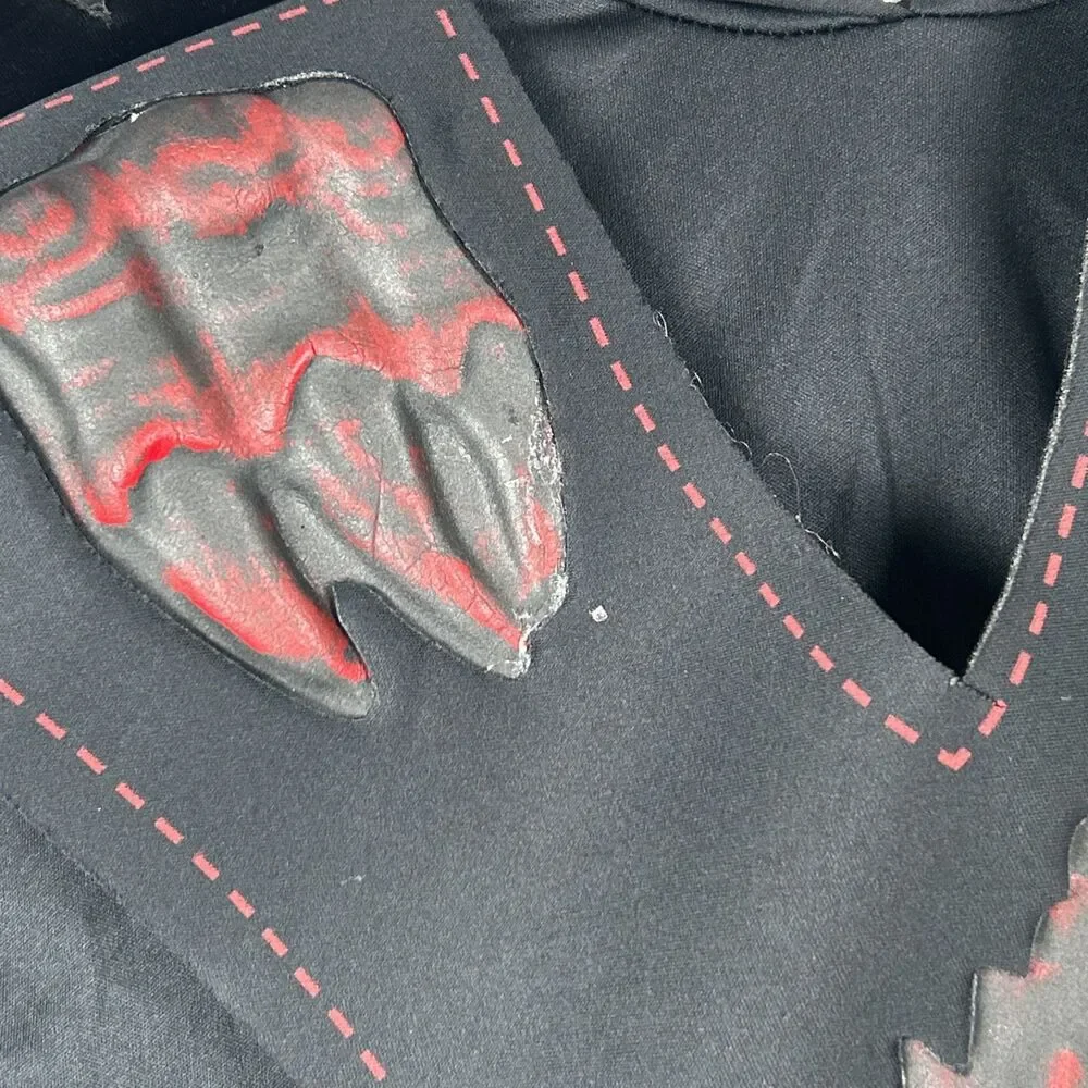 Skull Dragon Ninja Boys Halloween Costume Large 10-12 Black Red Mask Belt